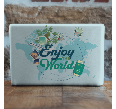 Enjoy the world world map laptop stickers - TenStickers