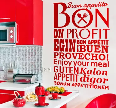 Enjoy Your Meal Kitchen Sticker - TenStickers