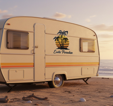 Exotic paradise sunset campervan decal - TenStickers