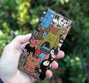 Feline friends collection Samsung stickers - TenStickers
