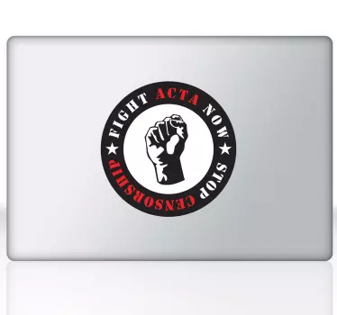 Fight ACTA Laptop Decal - TenStickers
