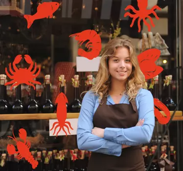 Fish shop fish wall decal - TenStickers