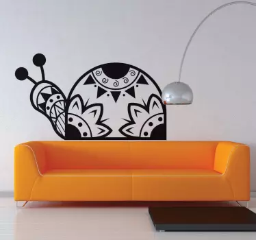 Floral Mono-Colour Snail Sticker - TenStickers