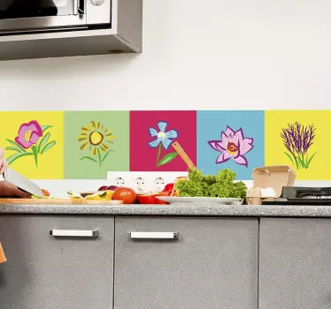 Flowers tile transfer - TenStickers