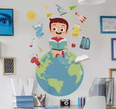 Flying Through The World educational wall sticker - TenStickers