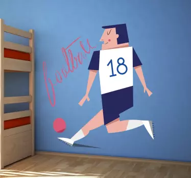 Football Player Kids Decal - TenStickers