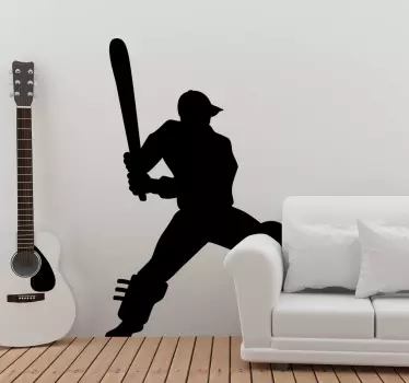 Football sticker cricket player batting - TenStickers