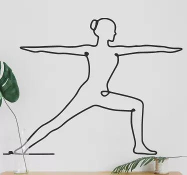 Football sticker elegant warrior pose - TenStickers