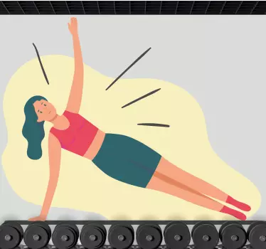 Football sticker fitness exercise woman - TenStickers