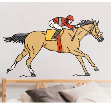 Football sticker horse racing scene - TenStickers