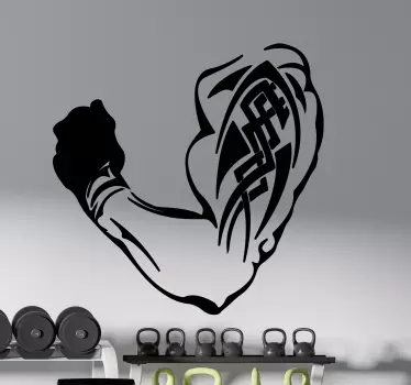 Football sticker muscle arm design - TenStickers