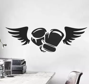 Football sticker winged boxing gloves - TenStickers