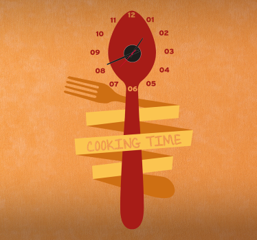 Fork & Spoon Clock Sticker - TenStickers