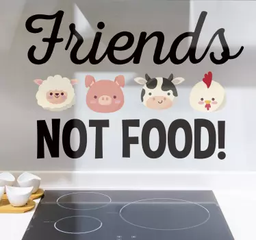 Friends not food vegan wall decal - TenStickers