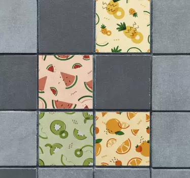 Fruit tiles kitchen wall sticker tile transfer - TenStickers