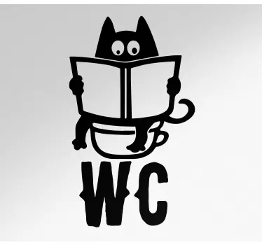 Funny wc illustration glass door sticker - TenStickers