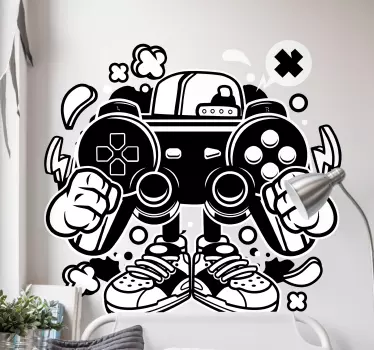 Gaming cartoon video gaming wall sticker - TenStickers