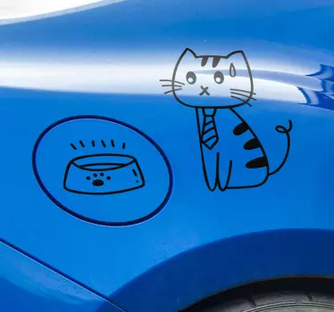 Gasoline Cat Car Decal - TenStickers