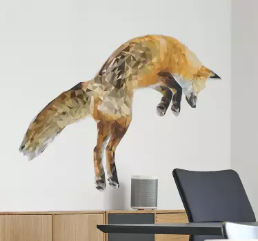 Geometric fox wild animal sticker - TenStickers