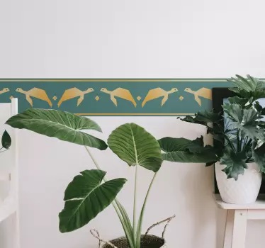 Geometric turtle border sticker - TenStickers