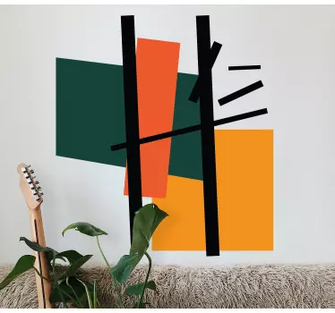 Geometric wall sticker abstract color blocks - TenStickers