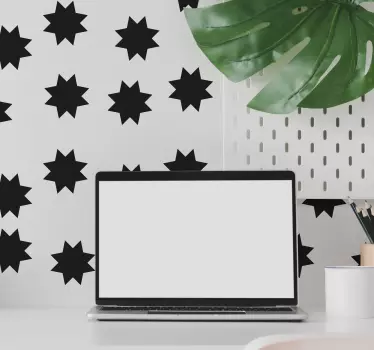 Geometric wall sticker black star shapes - TenStickers