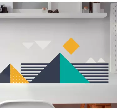 Geometric wall sticker bold shape composition - TenStickers