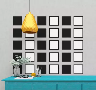 Geometric wall sticker geometric square patterns - TenStickers