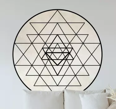 Geometric wall sticker intricate triangle design - TenStickers