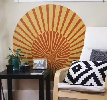 Geometric wall sticker luminous sunburst design - TenStickers