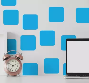 Geometric wall sticker square accent panels - TenStickers