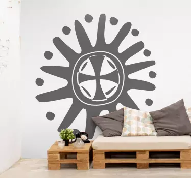 Geometric wall sticker stylized sun shape - TenStickers
