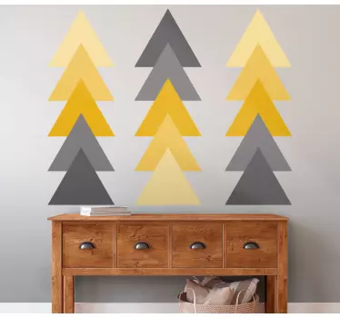 Geometric wall sticker triangular pattern arrangement - TenStickers