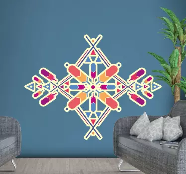 Geometric wall sticker vibrant geometric design - TenStickers