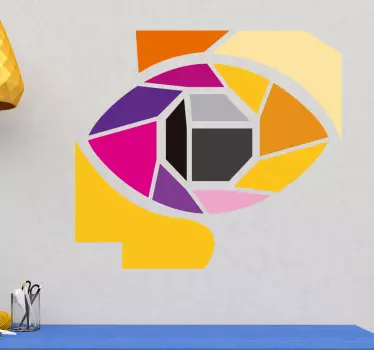Geometric wall sticker vibrant geometric eye - TenStickers