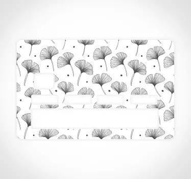 Gingko leaves white pattern bank card decal - TenStickers