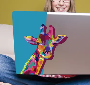 Giraffe 3D laptop skin - TenStickers