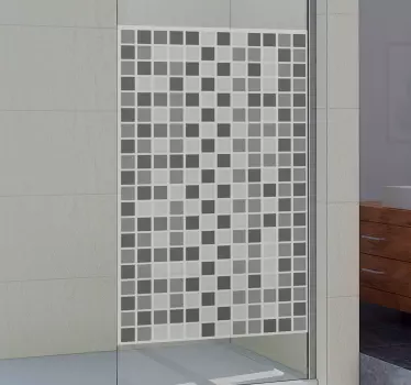 Gray squares scale shower sticker - TenStickers