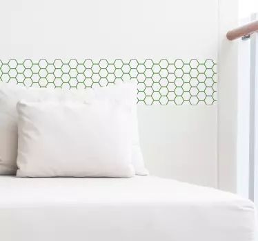 Green hexagonal forms border decal - TenStickers