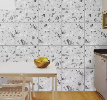 Grey marble tile decal - TenStickers