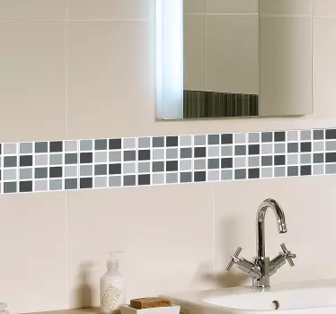 Grey Tones Square Tiles Border Sticker - TenStickers