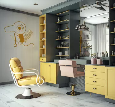 Hair dryer saloon wall decals - TenStickers