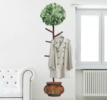 Hanger with Tree Coat Hanger Decal - TenStickers