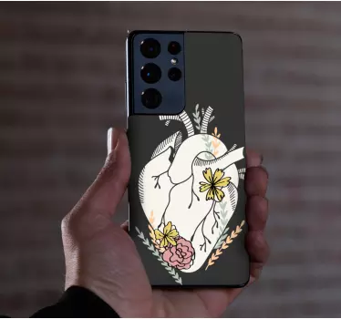 Heart Floral Design Samsung stickers - TenStickers