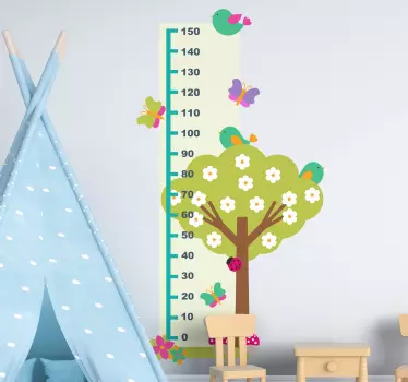 Height chart wall sticker growth chart tree - TenStickers