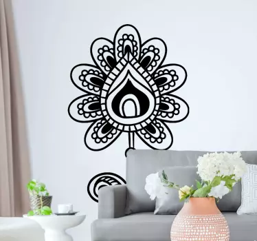 Henna flower flower wall decal - TenStickers