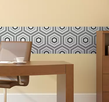 Hexagonal configuration style wall border sticker - TenStickers