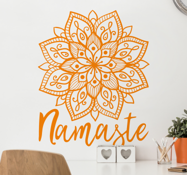Hindu Mandala Namaste Floral Wall Decal - TenStickers