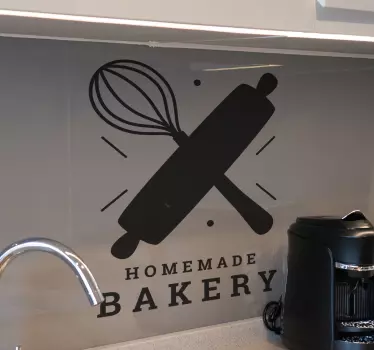 homemade bakery monocolor kitchen stickers - TenStickers
