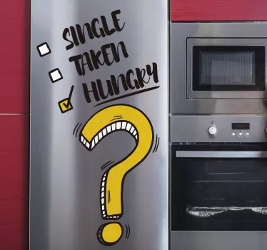 Hungry funny list fridge wrap - TenStickers